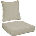 thumbnail image 1 of Sunnydaze Indoor/Outdoor Polyester Replacement Deep Back and Seat Cushion Set for Patio Chair - Beige - 2pc, 1 of 7
