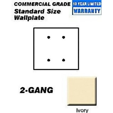 Leviton 80734-I Ivory Nylon Two Gang Blank Strap Mount Wall Plate