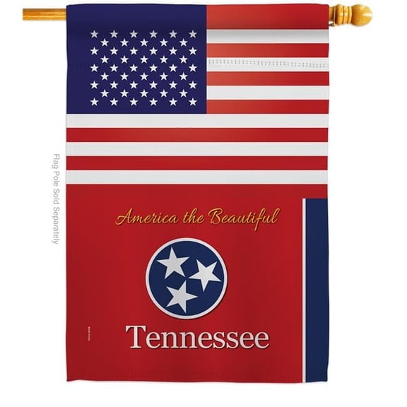 28 x 40 in. USA Tennessee American State Vertical House Flag with Double-Sided Decorative Banner Garden Yard Gift