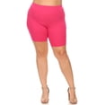 thumbnail image 2 of Women's Casual Plus Size Shorts High Waist Stretchy Biker Fit, 2 of 5