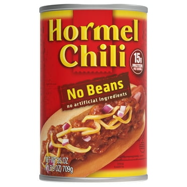HORMEL Chili No Beans Canned Chili, Shelf-Stable, 25 oz Steel Can