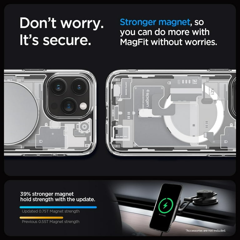 Spigen Magnetic Ultra Hybrid MagFit Designed for iPhone 15 Pro Case,  [Anti-Yellowing] [Military-Grade Protection] Compatible with MagSafe (2023)  