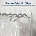 thumbnail image 3 of SereneLife 30-Piece Shirt Hangers, Premium Non-Slip Velvet Hangers Pack with 360° Swivel Hooks, Slim Space-Saving Design for Tops, Jackets, Blouses, & Strappy Dresses, Supports 8 lbs (Grey), 3 of 7