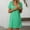 Green, variant on Womens Summer Dress Square Neck Short Sleeve Ribbed Slim A Line Mini Fit and Flare Dresses 2025