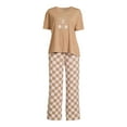 thumbnail image 5 of Grayson Social Junior's Teddy Bear Sleep Tee and Pant Pajama Set, 2-Piece, Sizes S-3X, 5 of 5