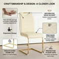 thumbnail image 5 of Sumdeal Modern Cream Pu Leather Dining Chair Set with Golden C-shaped Metal Legs,Set of 2, 5 of 6