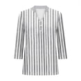 thumbnail image 4 of Craaazy Women's Casual Printing 3/4 Sleeve Button V- Neck Pleated Fashionable Spring Summer Tops Gifts, 4 of 6