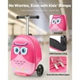 thumbnail image 2 of KFFKFF Ride-on Luggage for Kids, 20L Capacity, 20-Inch Scooter Suitcase with Flashing PU Wheels, Adjustable Handle & Non-Slip TPR Grip, Foldable and Lightweight Design for Ages 5+, Pink, 2 of 9