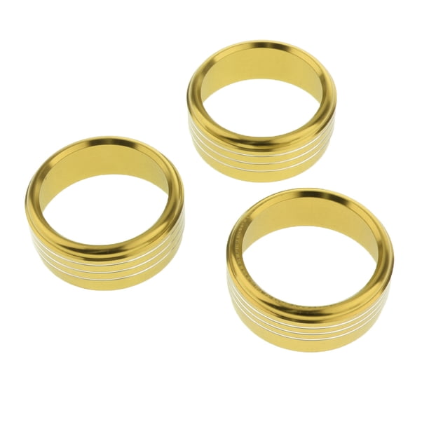 Botón de de aire acondicionado de cubierta de botones rojos 3 piezas dorado Sunnimix Cubiertas del anillo de la perilla de aire acondicionado