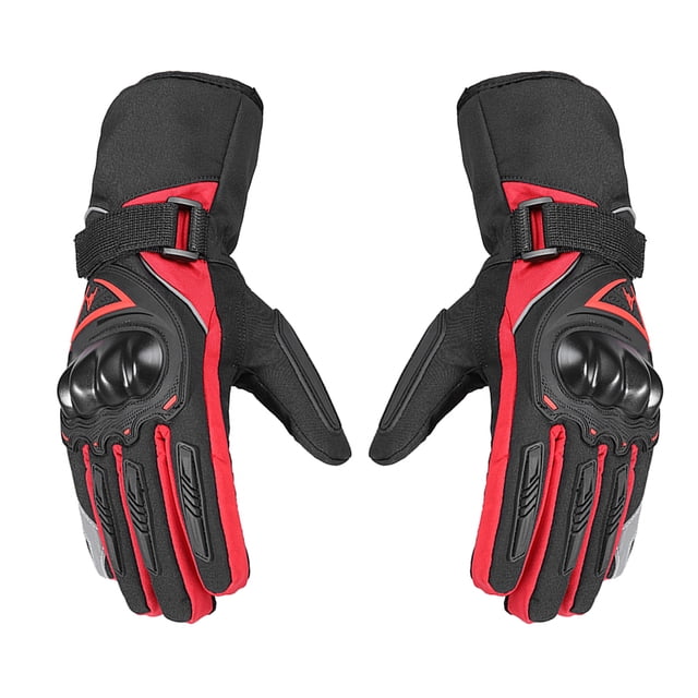 Gants de Moto d'Hiver Imperméables et Anti-Froid Gants de Moto Chauds Gants de Cyclisme avec Bandes Réfléchissantes