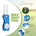 thumbnail image 3 of Uxcell Golf Divot Repair Tool Foldable Metal Golf Green Divot Tool with Magnetic Ball Marker Blue, 3 of 7