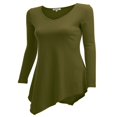 thumbnail image 2 of CHOK Robe Tunique à Manches Longues Col en V Mouchoir Longue Tunique T-Shirt pour Femmes, 2 of 3