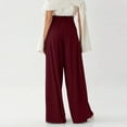 thumbnail image 6 of bbyeadc Women's Work Pants Plus Size Wide Leg Work Pants Womens High Waisted Straight Professional Outfits 4x 5x Dressy Basic Slacks with Pockets, Wine M, 6 of 9