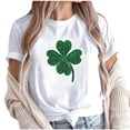 thumbnail image 2 of Puntoco Liquidación de camisetas cortas para mujer Camiseta de manga corta con cuello redondo y estampado informal a la moda para mujer, 2 of 5