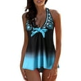 thumbnail image 3 of High Waist Swimsuit Swimming Suit Tank Tops And Shorts With Bottom Ruffle Lace Up Plus Size, 3 of 8