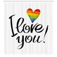 thumbnail image 3 of Ambesonne Pride Shower Curtain, Heart Gay Couples Love, 69"Wx84"L, Multicolor, 3 of 3