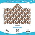 thumbnail image 2 of Brown Footballs and Bows Pattern Hooded Bath Towel，50"x30" for Ages 3 To 12 Kids, Quick Dry Lightweight Soft Microfiber Hood Beach Towel Cover Up for Kids, 2 of 7