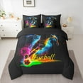 thumbnail image 2 of Manfei Boys Football 7-Piece Bedding Comforter Set,Sport Theme King Bedding Sets,Colorful Neon Bed Sheets For Kids,Luxury Bedroom Decor Reversible, 2 of 8