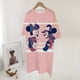 thumbnail image 1 of 2022 Disney Minnie Mickey Mouse Print Short-sleeve Dress Fashion Loose Plus Size Mid-length Kawaii Summer Thin T-shirt DressXXL Gao Jinjia LED, 1 of 2