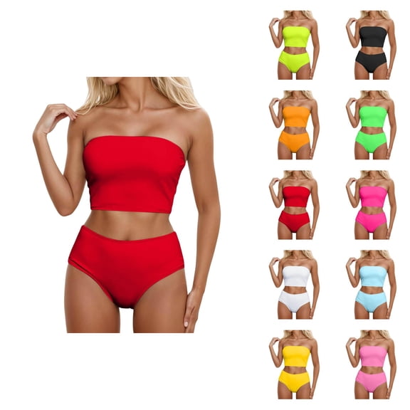 Bikini Set for Women Cutout Top Two Piece Swimsuit High Waist Bottom Tummy Control Swimwear Beach Vacation Pool Party