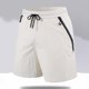 thumbnail image 4 of Mens Trabajo Pantalones Cortos de Moda de Color Sólido Suelto Cómodo Movimiento Cortos de Piernas Rectas para Diario Y Casual, 4 of 5