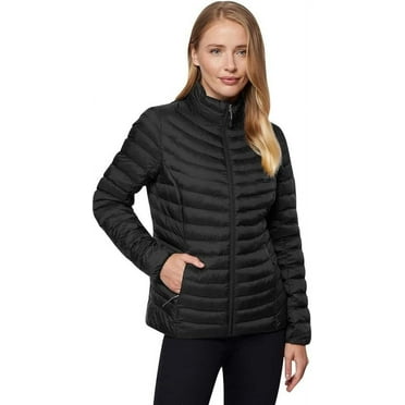 32 Degrees Women's Ultra-Light Down Packable Jacket (Black,M)