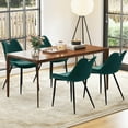 thumbnail image 4 of Costway Dining Chair Set of 4 Soft Velvet Upholstered Kitchen Chairs with Metal Legs Green, 4 of 9