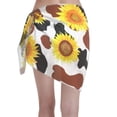 thumbnail image 2 of Bingfone Sunflower Cow Women's Sarong Swimsuit Cover Ups Bathing Suit Coverups Chiffon Beach Wrap Skirts, 2 of 7