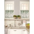 thumbnail image 5 of Sage Green Eucalyptus 2 Panel Kitchen Curtains for Small Windows, Farmhouse Weeping Leaves Linen Bathroom Tier Curtain, Short Window Treatment for Bedroom/Living Room 55"x24", 5 of 6