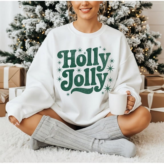 Holly Jolly Sweatshirt, season Shirt, Womens season sweatshirt, season Shirt, season Apparel, season s, season Crewneck, F6145 All Size S-5Xl