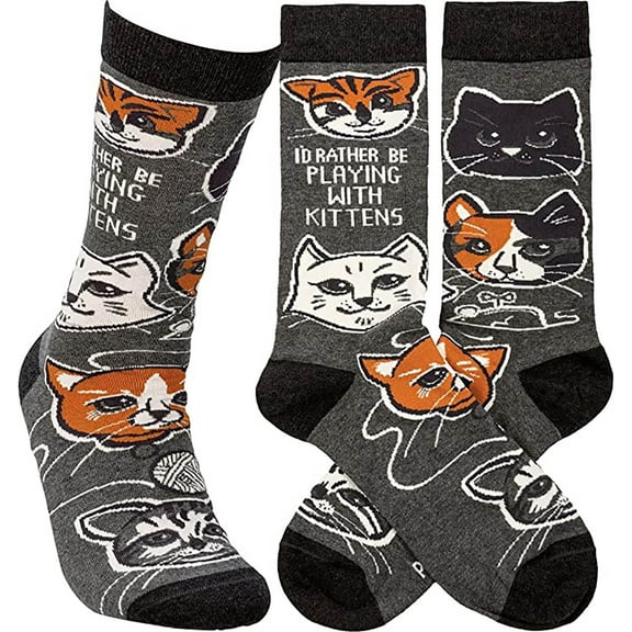 Primitives by Kathy 113095 I'd Rather Be Playing with Kittens Socks