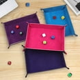 thumbnail image 3 of Huanledash Dices Storage Tray Foldable Anti-deformed Anti-fading Space Saving Storing Keys Faux Leather Four Corner Folding Dices Organizer Holder Desktop Decor, 3 of 8