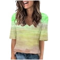 thumbnail image 2 of Hrsba Women's Summer Casual Tops V Neck Half Sleeve T Shirts Loose Fit Soft Blouses, 2 of 5