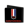 thumbnail image 2 of GM General Motors Wallet, Bifold, Camaro Badge Black Red White Blue, Vegan Leather, 2 of 4