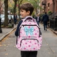 thumbnail image 5 of Bulopur Blue Bow Kids Backpack for Girls Cute Print School Bag Lightweight/Breathable/Durable/Waterproof Multi-Pocket Book Bag for Back to School, 5 of 7