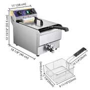 WeChef 11.7L Commercial Electric Deep Fryer Restaurant Countertop Fryer with Timer Drain
