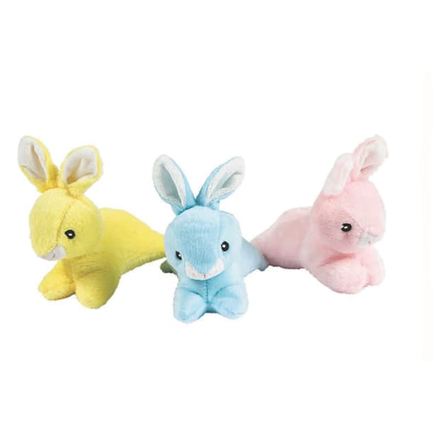 Boston Novelties Yellow Blue and Pink Leaping Easter Bunnies Plush ...