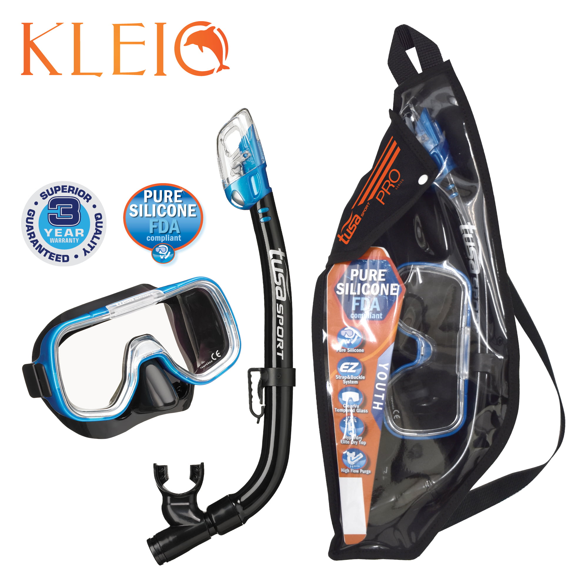 TUSA Sport Youth Mini-Kleio Mask and Dry Snorkel Palestine