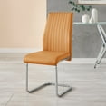 thumbnail image 4 of Furniturebox UK Lorenzo Modern Adult Faux Leather Dining Side Chairs, Mustard Yellow (Set of 2), 4 of 6