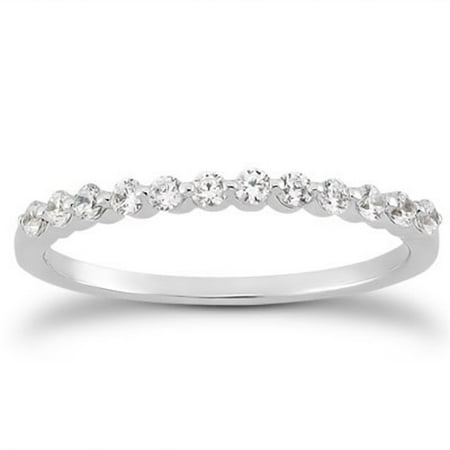 Rcj 14k White Gold Floating Diamond Single Shared G Wedding 14k White Gold Floating Diamond Single Shared G Wedding Ring Band