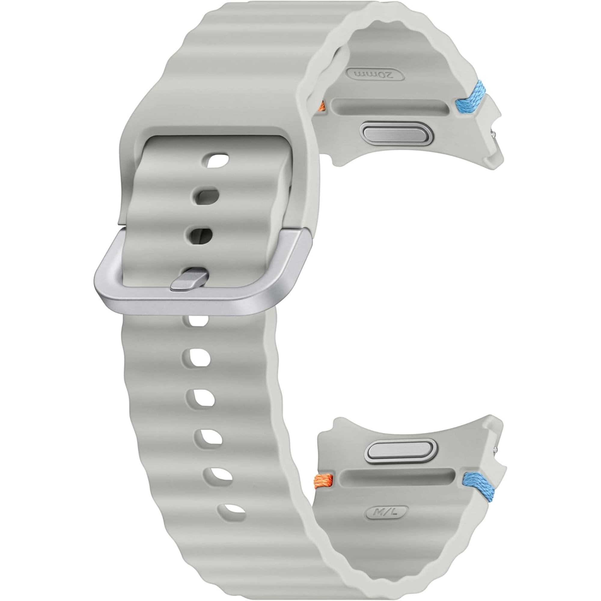OEM Samsung Galaxy Watch 7 Rubber & Sport Band ML Silver Replacement Strap for Men and Women