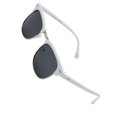 thumbnail image 3 of grinderPUNCH Polarized Hamilton Premium Club White Half Frame Horn Rimmed Adult Sunglasses Women, 3 of 6