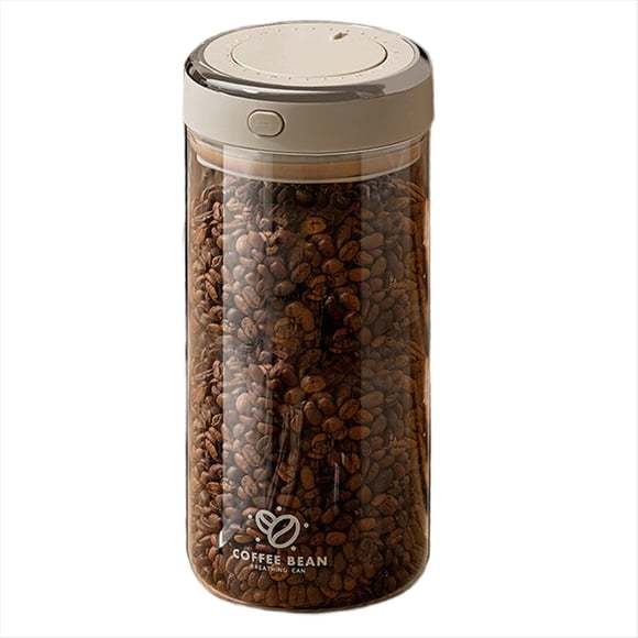 Tapa para contenedor de almacenamiento de granos de café con sello de válvula unidireccional, rastreador de fecha para café alimentos. Tarro para almacenar granos de café C