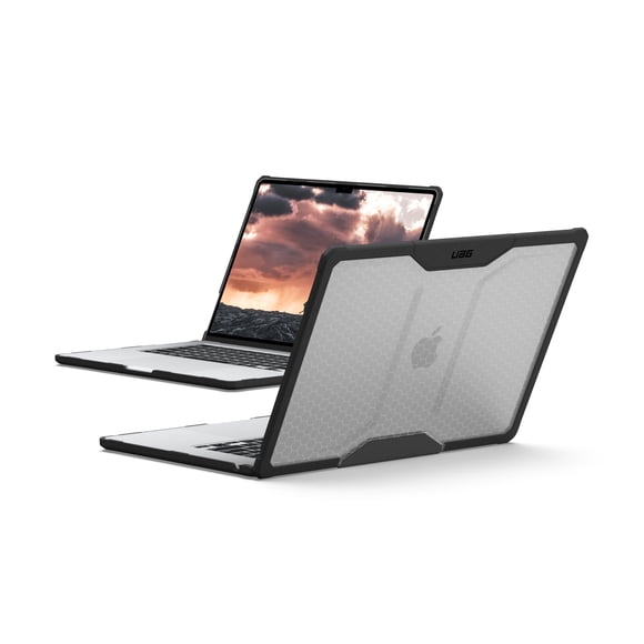 URBAN ARMOR GEAR UAG Designed for MacBook Air 15" Case 2023-2025 M2/M3/M4 (A3241 A3114 A2941) - Translucent Clear Rugged Tactile Grip Laptop Protective Cover, Plyo Ice/Black