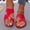 Red, variant on Women's Croc-Embossed Slide Sandals, Open Toe Cutout Slip-On Shoes, Plus Size Trendy Comfort Footwear for Streetwear Red 36