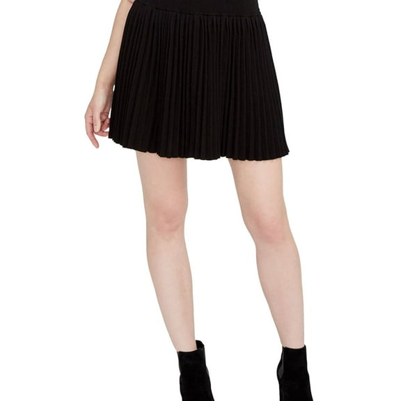 Rachel Roy Womens Pleated A-line Skirt, Black, X-Small