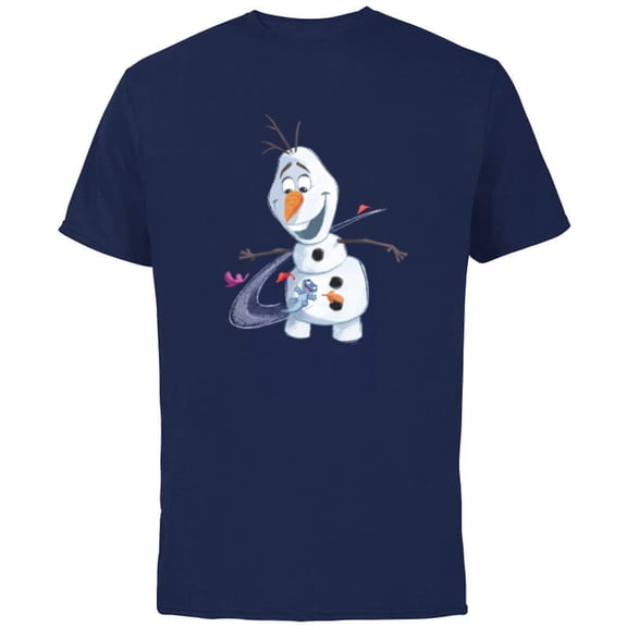 Disney Frozen 2 Olaf & Mattias Autumn Fun - Short Sleeve Cotton T-Shirt for Adults - Customized-Navy