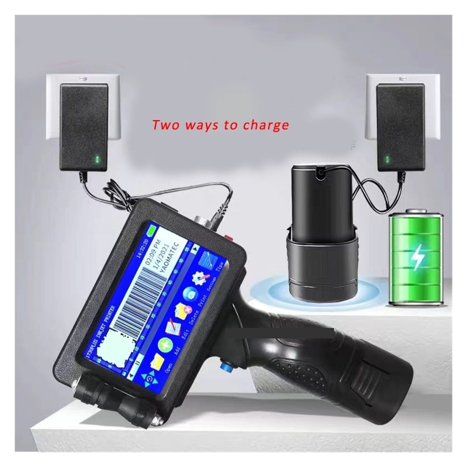 12.7mm QR Code Batch Code Number Logo Label Portable Handheld Printer Smart Thermal Inkjet Print ,Versatile Surface Compatibility