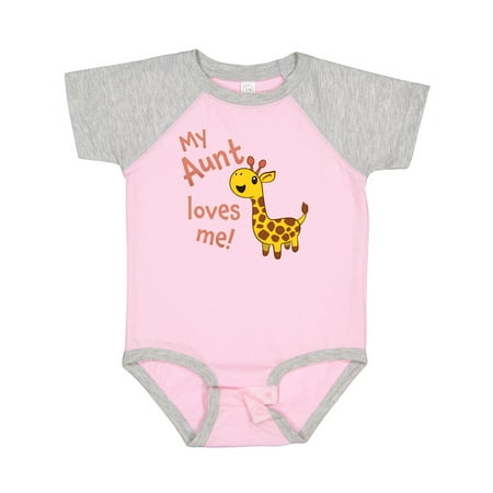 

Inktastic My Aunt Loves Me- Cute Giraffe Gift Baby Boy or Baby Girl Bodysuit