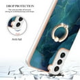 thumbnail image 4 of SaniMore for Samsung Galaxy S24 Plus Case, Marble Pattern 3 in 1 Heavy Duty Shockproof Full Body Hard PC+IMD Bumper Drop Protective Women Girls Cover Rotating Ring Bracket Stand, Green, 4 of 10
